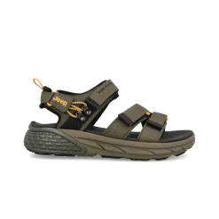 Sandali Uomo con Doppio Velcro in Tessuto Verde