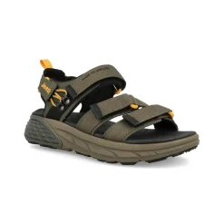 Sandali Uomo con Doppio Velcro in Tessuto Verde