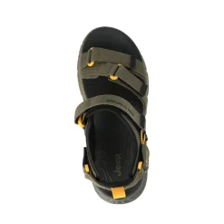 Sandali Uomo con Doppio Velcro in Tessuto Verde