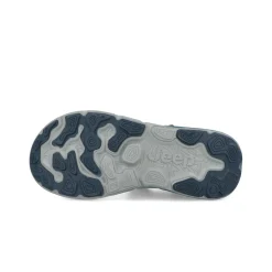 Sandali Uomo con Doppio Velcro in Tessuto Blu