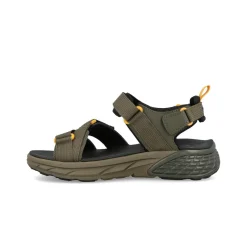 Sandali Uomo con Doppio Velcro in Tessuto Verde