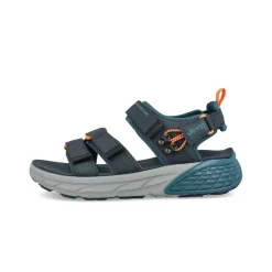 Sandali Uomo con Doppio Velcro in Tessuto Blu