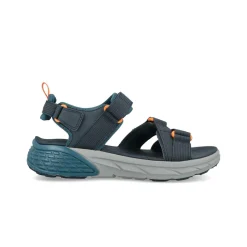 Sandali Uomo con Doppio Velcro in Tessuto Blu