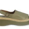 Sandali Zeppa Pelle Verde