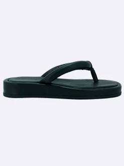 Sandalo Basso Donna Infradito Bikini in Pelle Nero