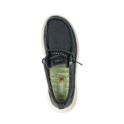 Scarpe Slip On Uomo in Tessuto Blu
