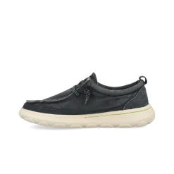 Scarpe Slip On Uomo in Tessuto Blu