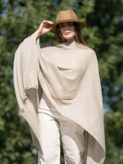 Scialle Lana Misto Seta Beige