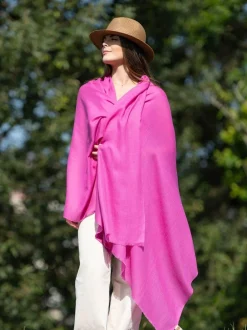 Scialle Lana Misto Seta Fuxia