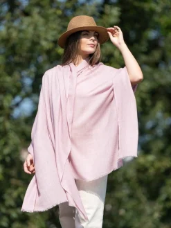Scialle Lana Misto Seta Rosa