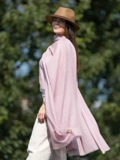Scialle Lana Misto Seta Rosa