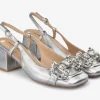 Slingback Gioiello Laminato Argento