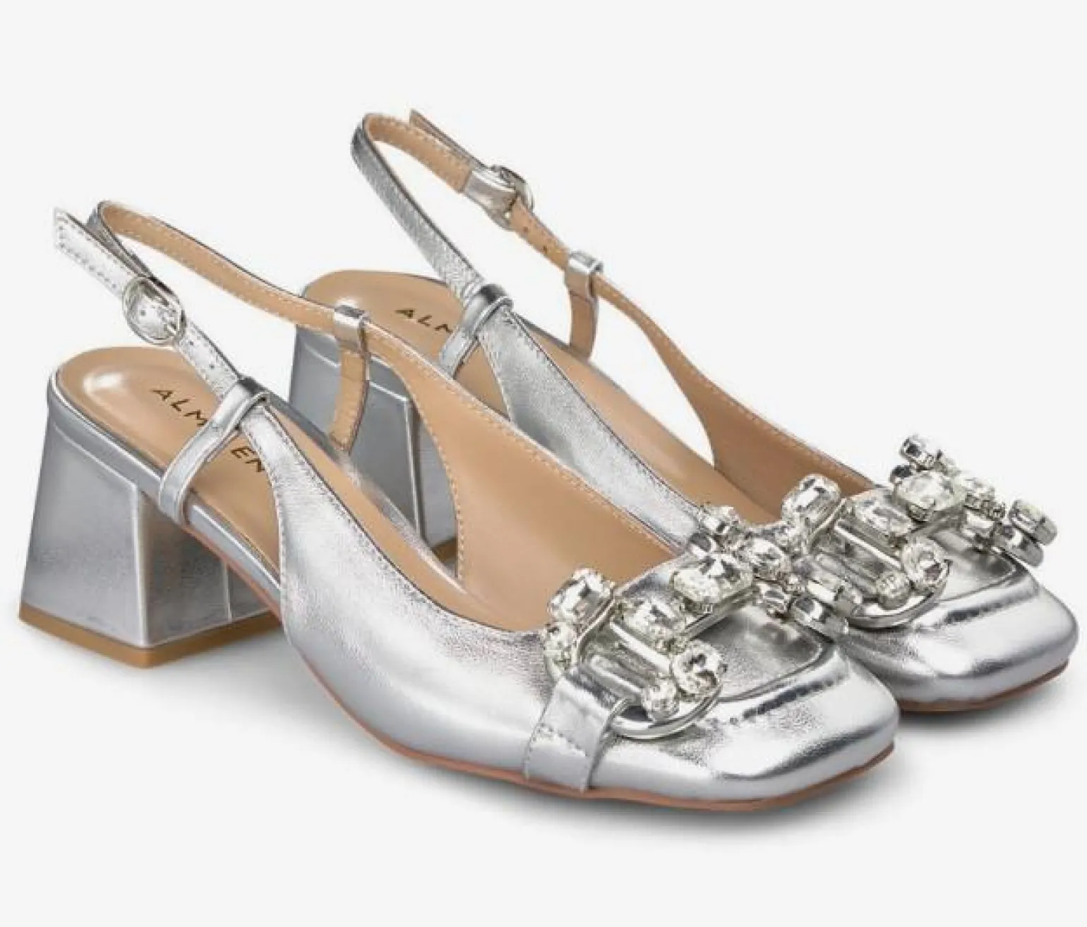 Slingback Gioiello Laminato Argento
