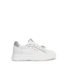 Sneakers Bassa Donna in Pelle Bianca con Charms