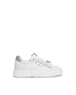 Sneakers Bassa Donna in Pelle Bianca con Charms