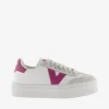 Sneakers Bassa Donna Platform Bianco Fucsia