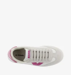 Sneakers Bassa Donna Platform Bianco Fucsia