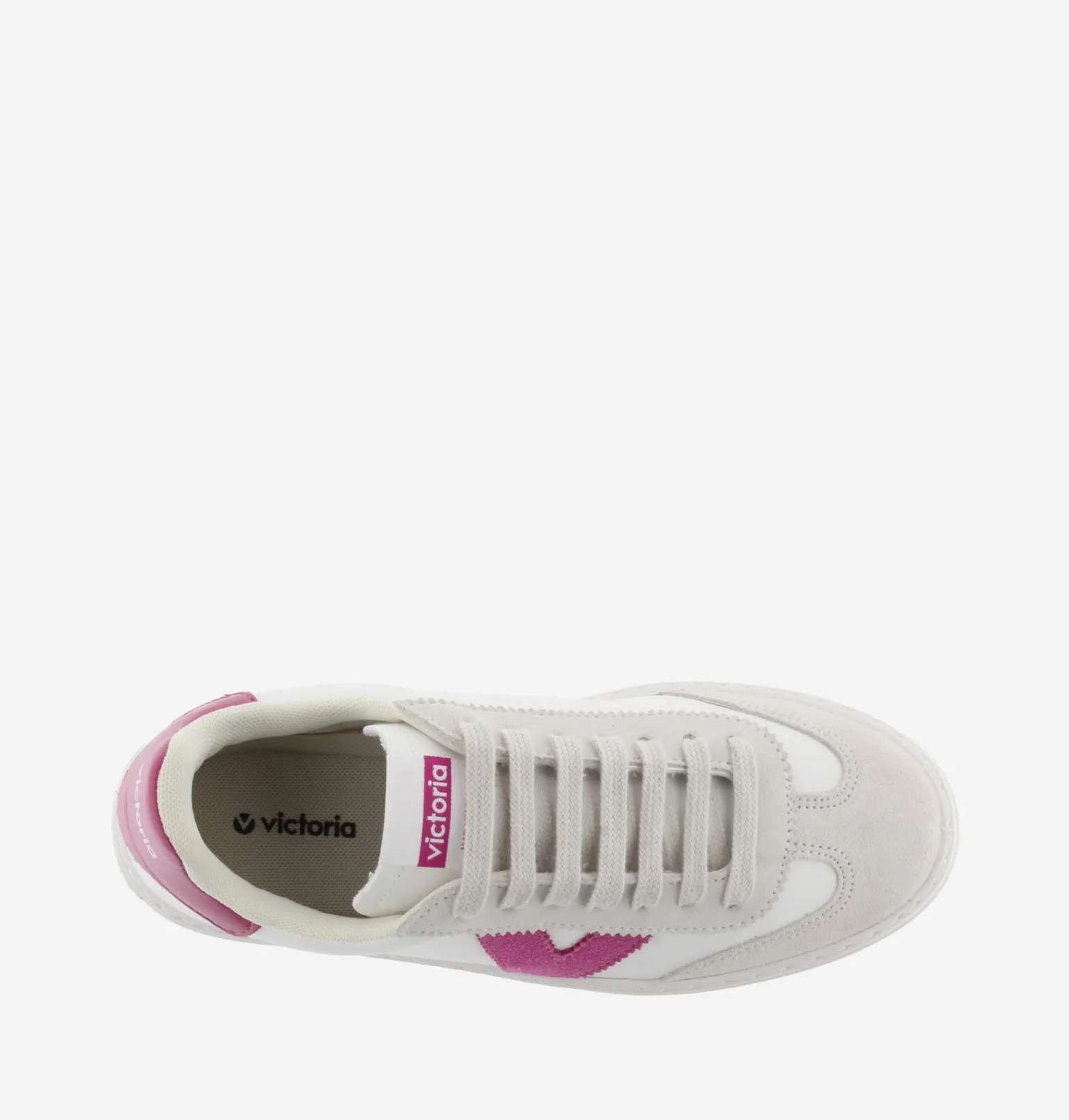 Sneakers Bassa Donna Platform Bianco Fucsia
