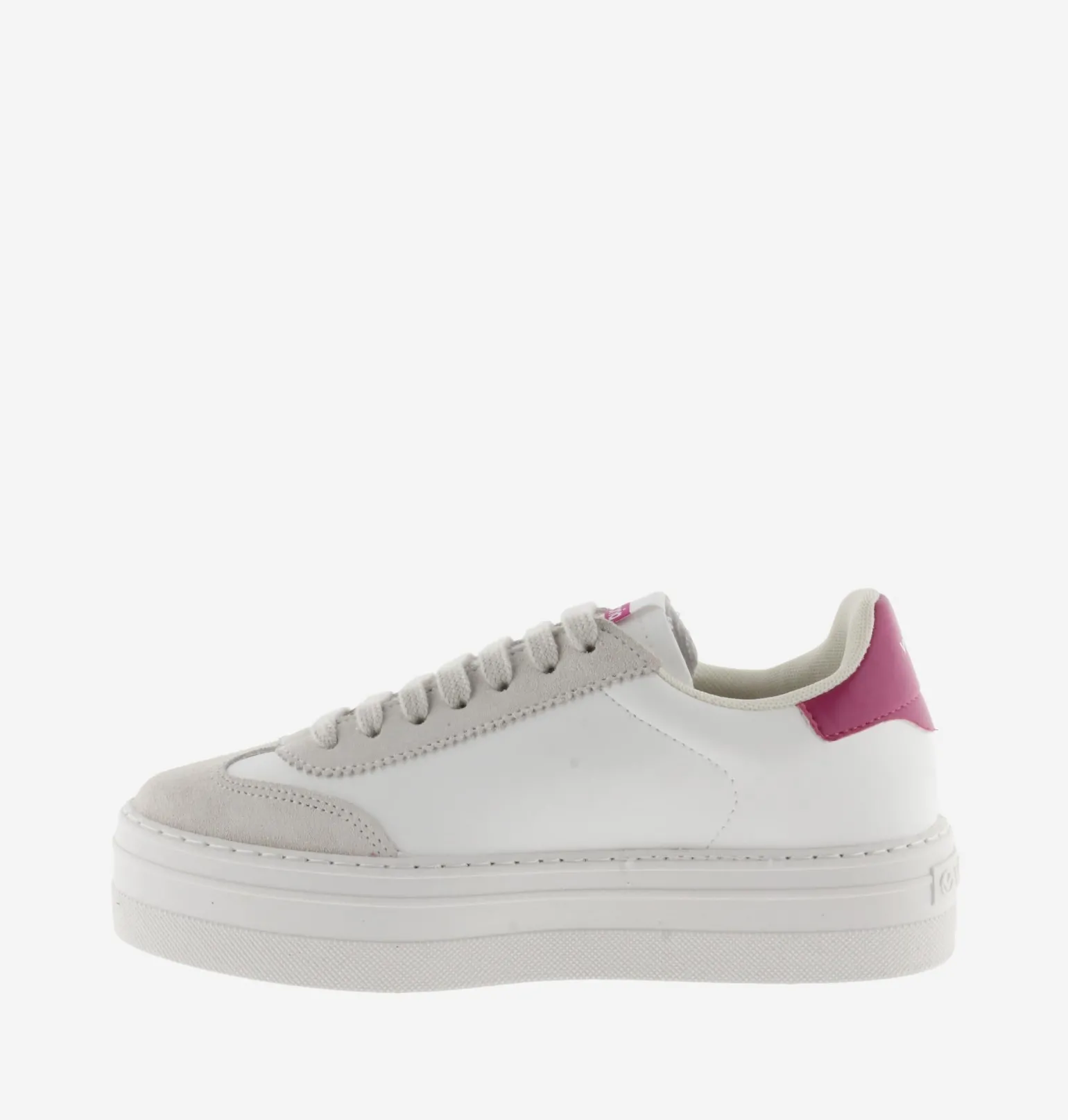 Sneakers Bassa Donna Platform Bianco Fucsia