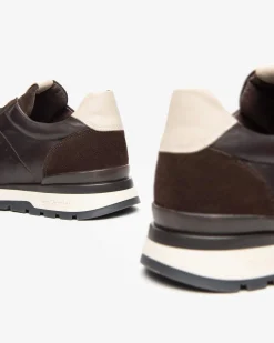 Sneakers Bassa in Pelle Marrone