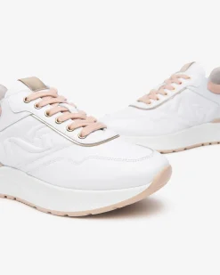 Sneakers Donna Bassa in Pelle Bianca