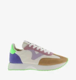 Sneakers Donna Bassa Pelle Multicolor Verde