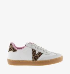 Sneakers Donna Bassa Pelle Bianco Animalier