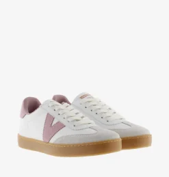 Sneakers Donna Bassa Pelle Bianco Rosa