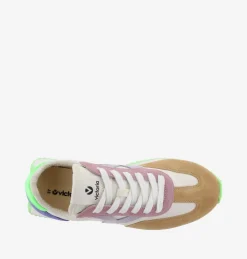 Sneakers Donna Bassa Pelle Multicolor Verde