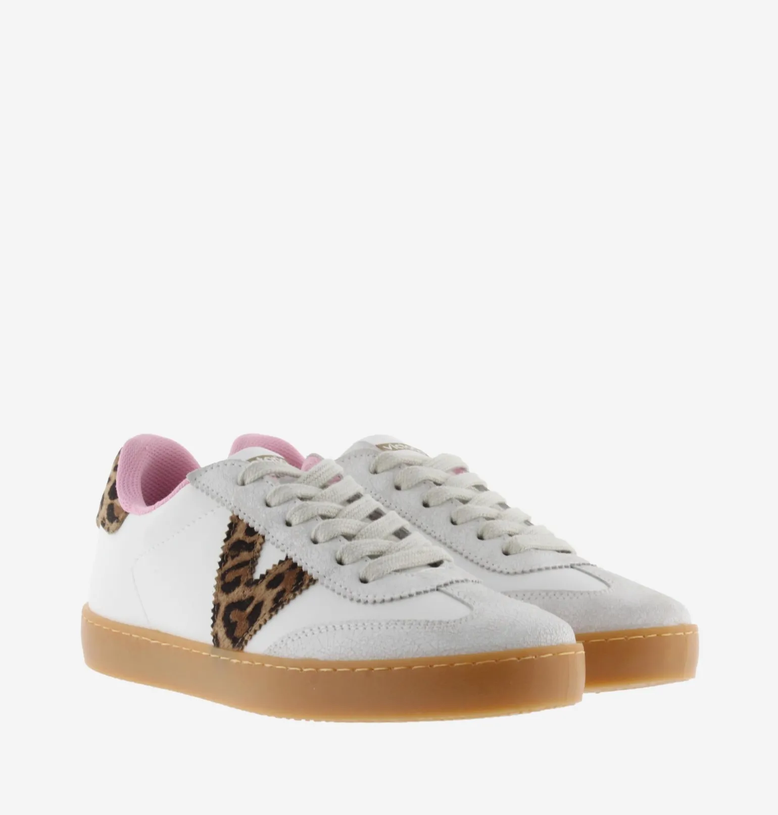 Sneakers Donna Bassa Pelle Bianco Animalier