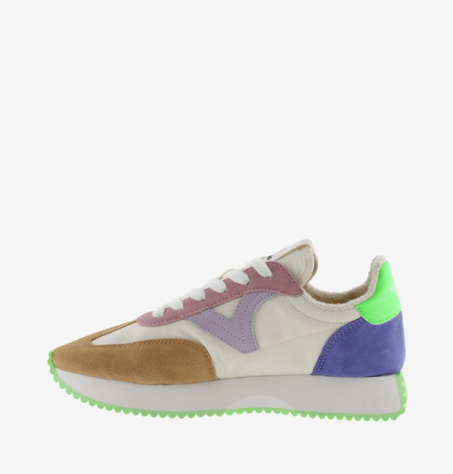 Sneakers Donna Bassa Pelle Multicolor Verde