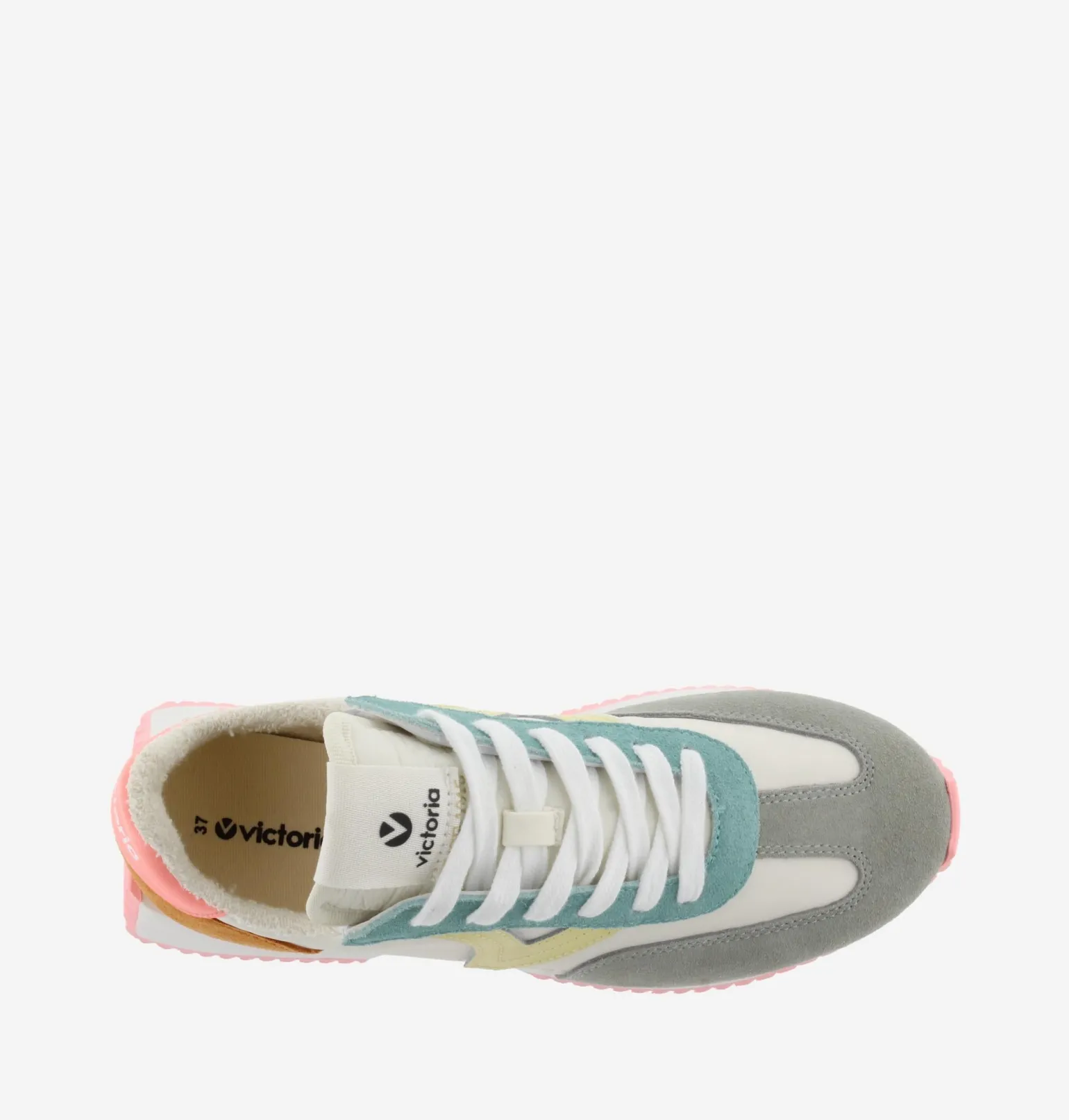Sneakers Donna Bassa Pelle Multicolor Corallo