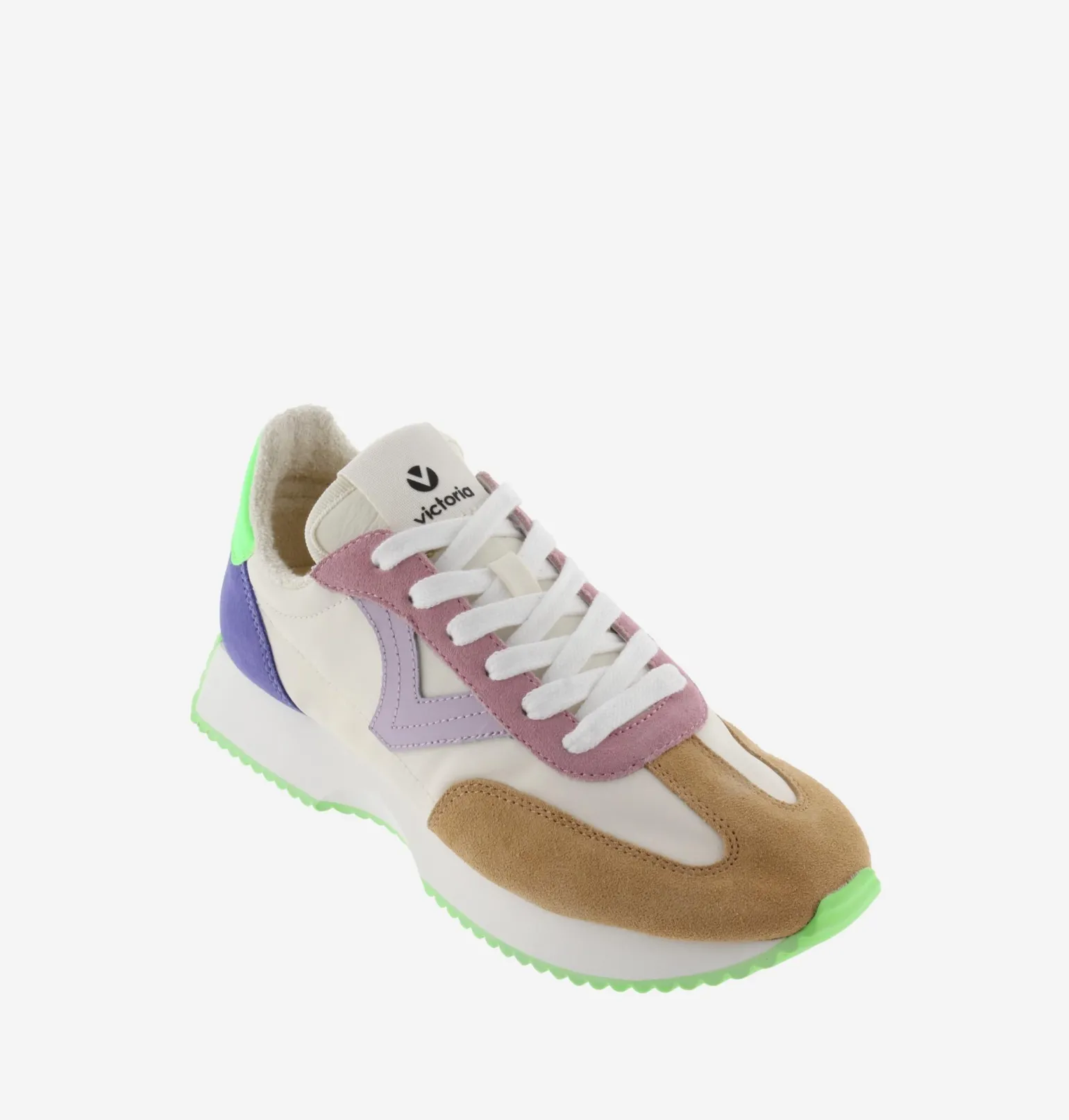 Sneakers Donna Bassa Pelle Multicolor Verde