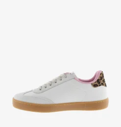 Sneakers Donna Bassa Pelle Bianco Animalier