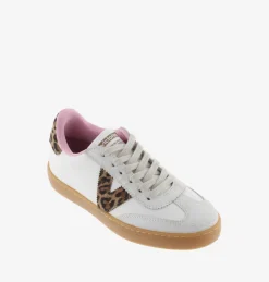 Sneakers Donna Bassa Pelle Bianco Animalier