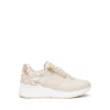 Sneakers Donna con Lacci e Zip in Pelle Milk