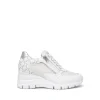 Sneakers Donna con Zeppa in Pelle Bianca