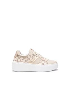 Sneakers Donna con Zeppa in Pelle Milk