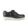 Sneakers Donna con Zeppa in Pelle Blu