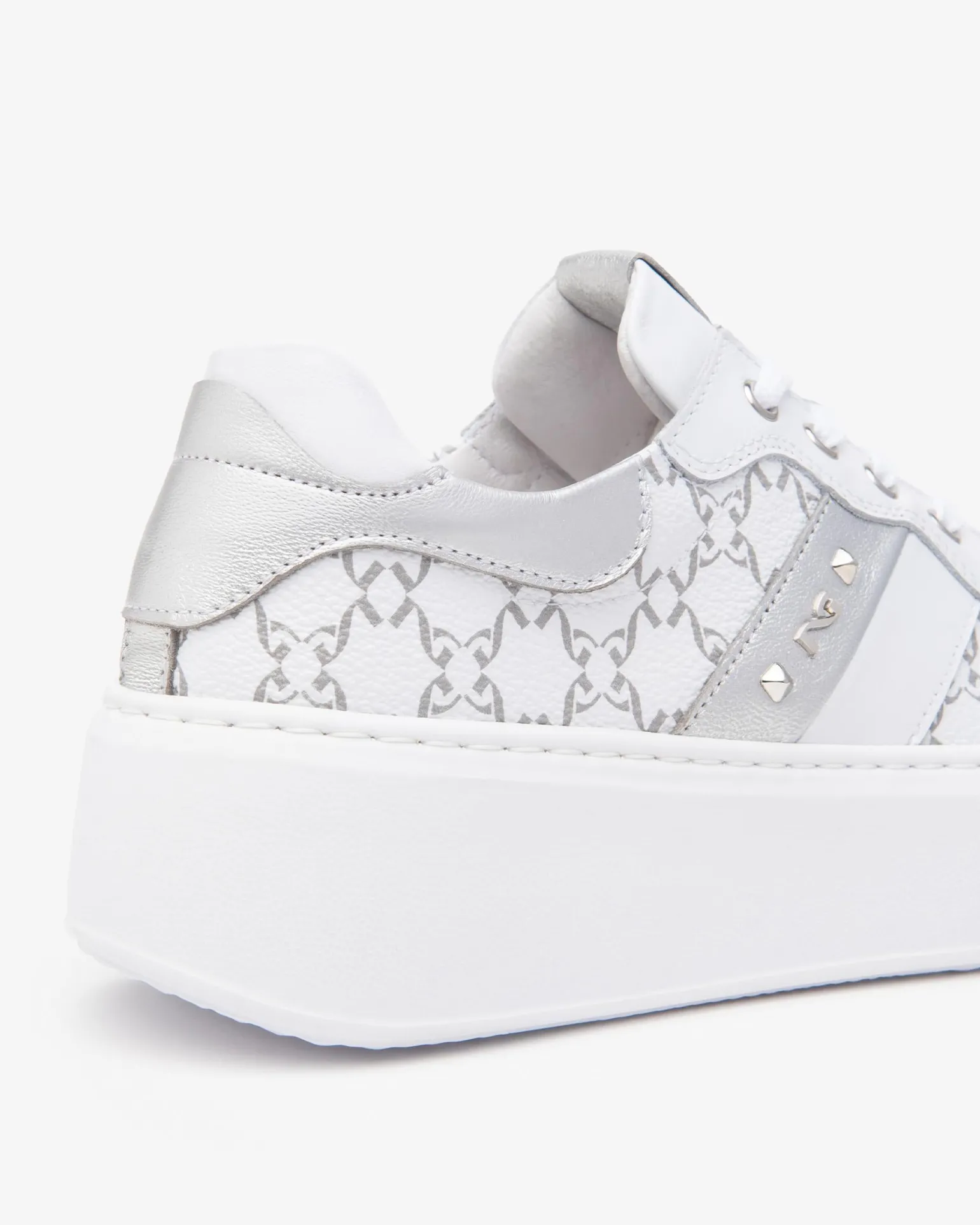Sneakers Donna con Zeppa in Pelle Bianca