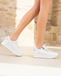 Sneakers Donna in Pelle Bianca