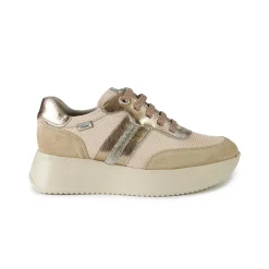 Sneakers Donna in Pelle e Tessuto Pesca