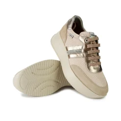 Sneakers Donna in Pelle e Tessuto Pesca