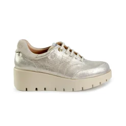 Sneakers Donna in Pelle Laminata Platino