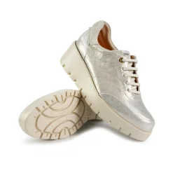 Sneakers Donna in Pelle Laminata Platino