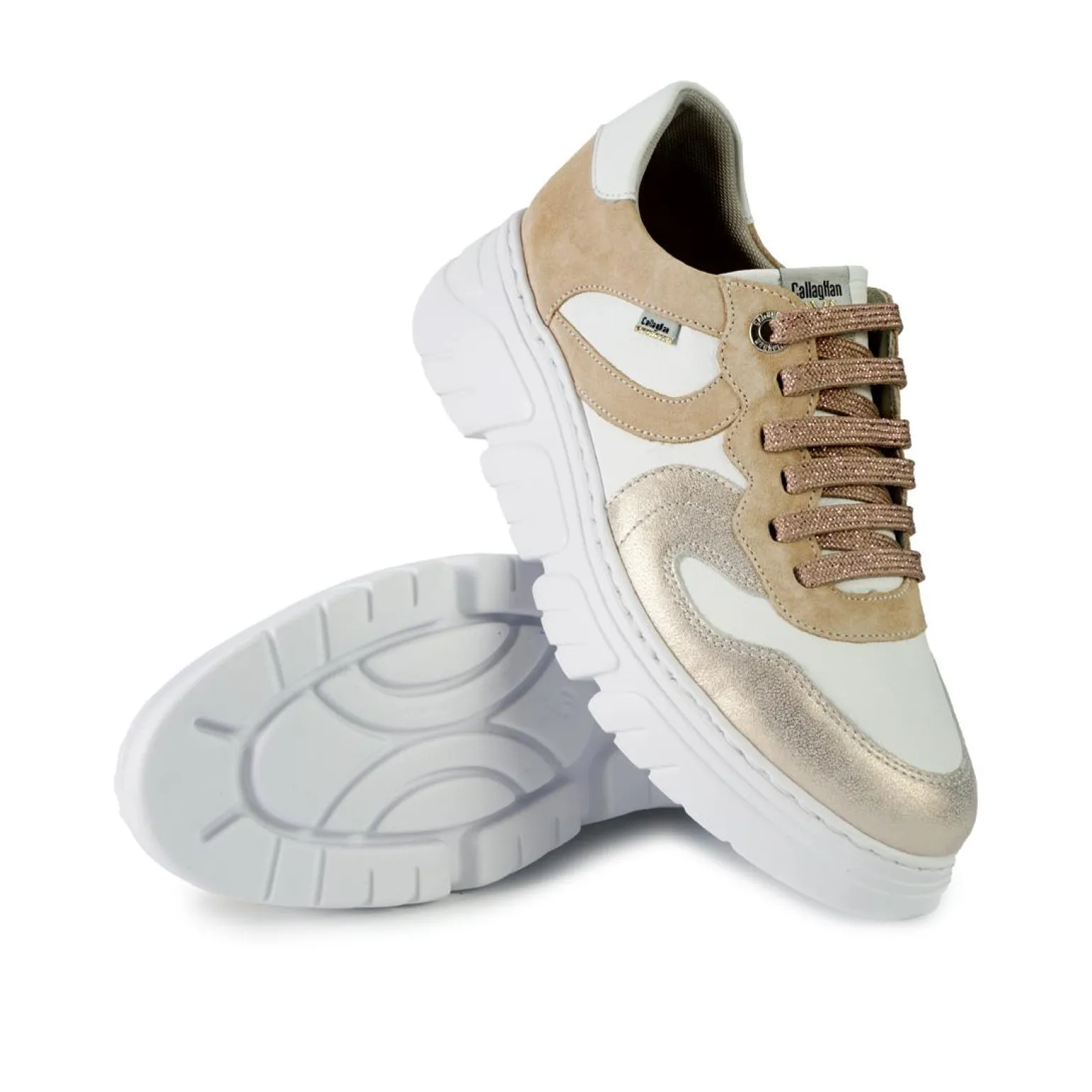 Sneakers Donna in Pelle Multicolor Pesca