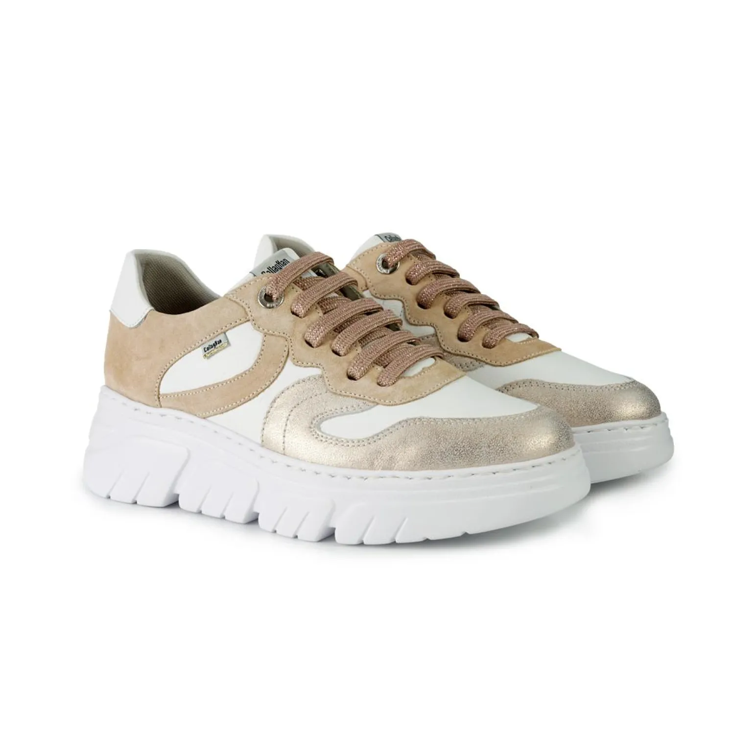 Sneakers Donna in Pelle Multicolor Pesca