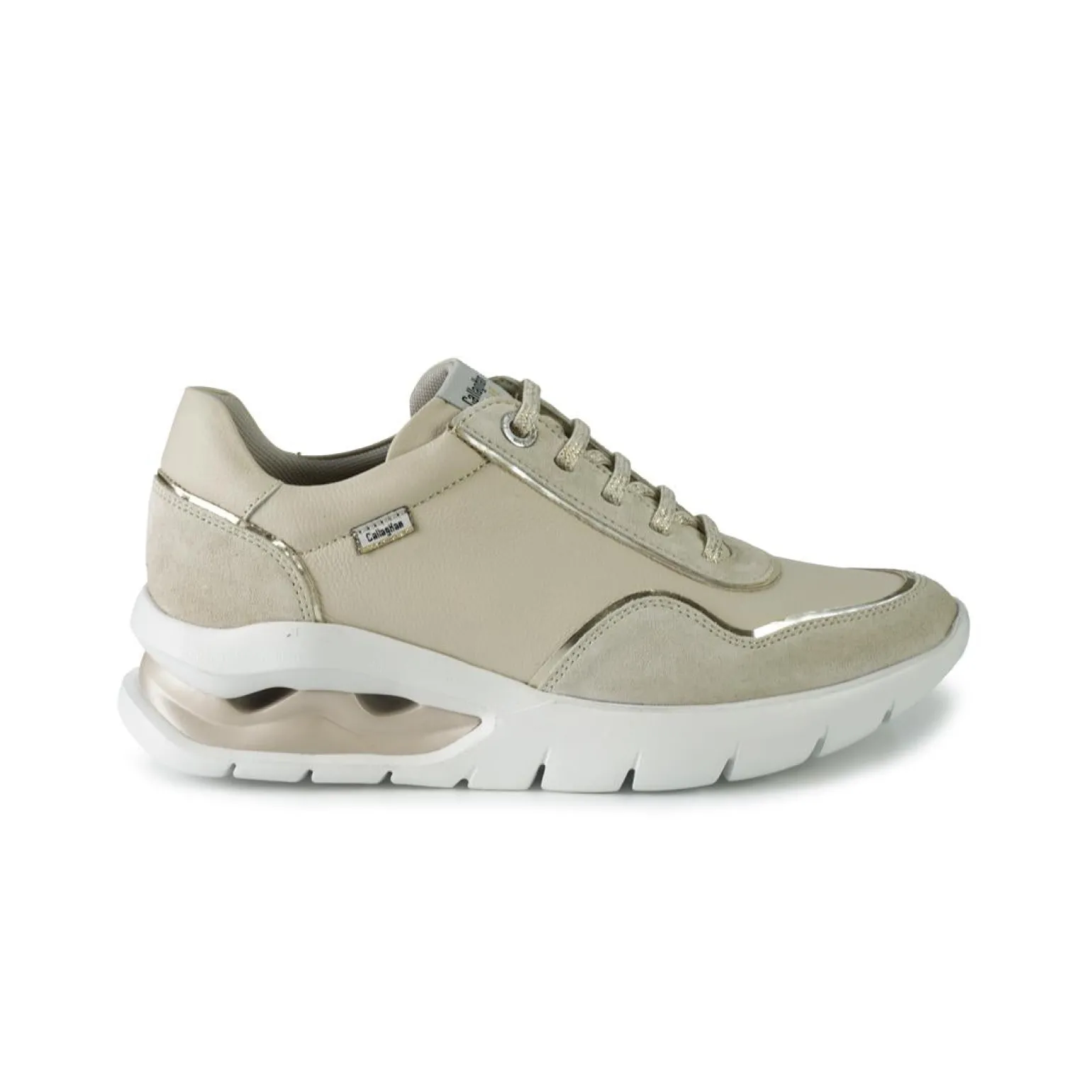 Sneakers Donna in Pelle Pesca con Fondo Ammortizzato