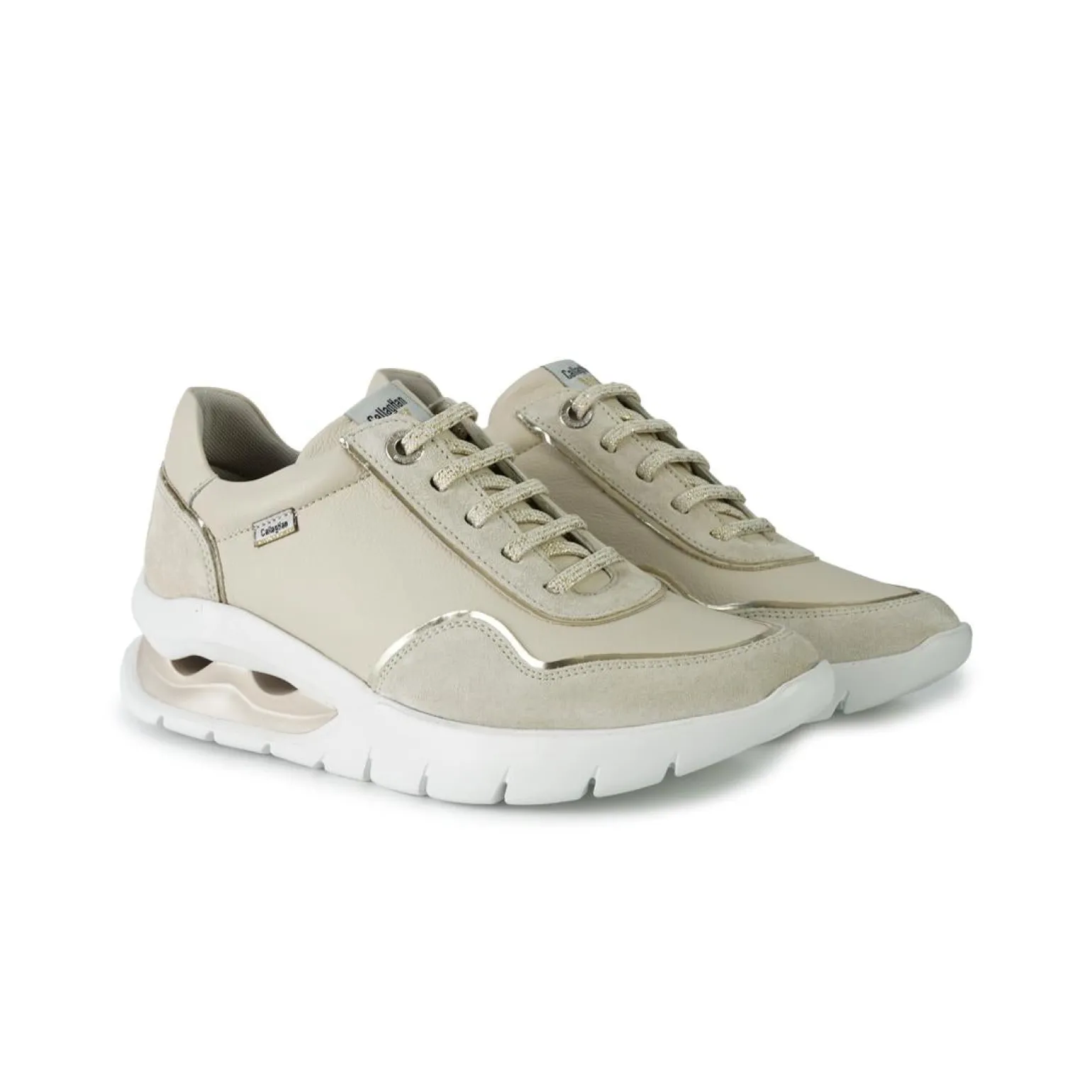 Sneakers Donna in Pelle Pesca con Fondo Ammortizzato