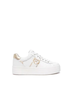 Sneakers Donna Platform in Pelle Bianca